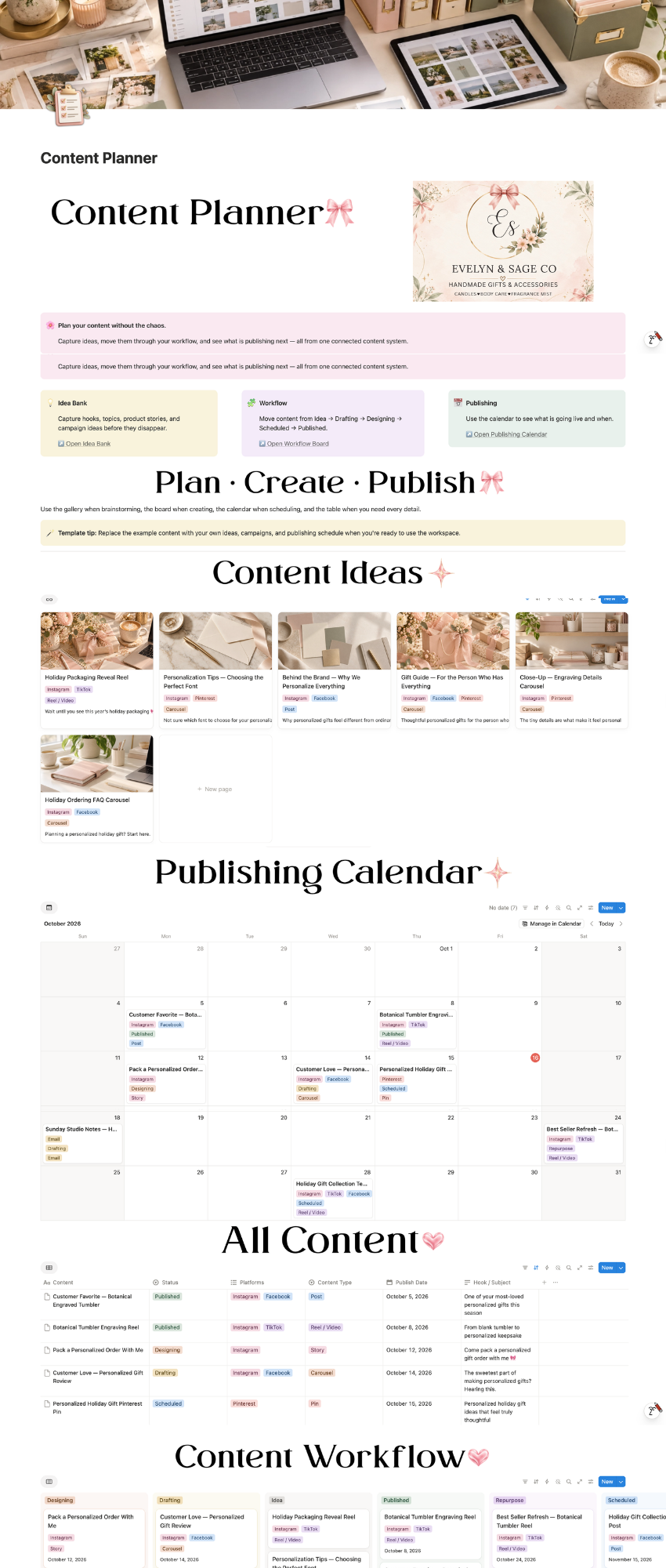 Content Planner page