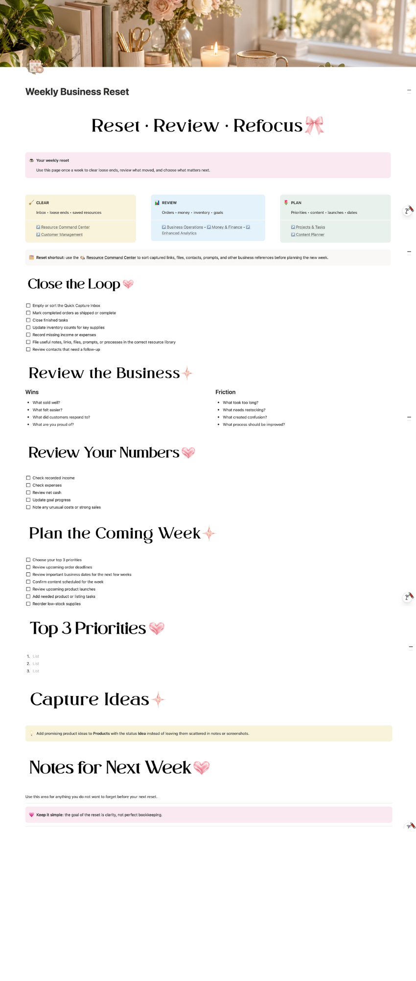 Additional template page